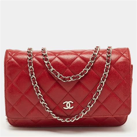 chanel quilted wallet on chain red|classic wallet on chain Chanel.